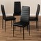 Baxton Studio Armand Modern Black Faux Leather Upholstered Dining Chair, PK4 146-8778 - alternate 5